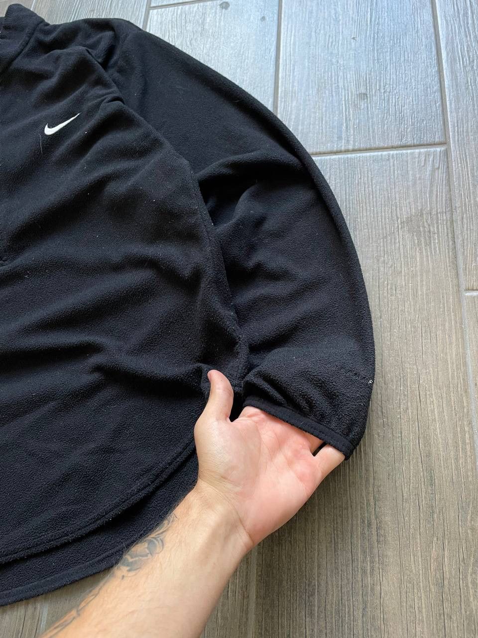 Nike black 1-3 zip fleece 90s sweatshirt