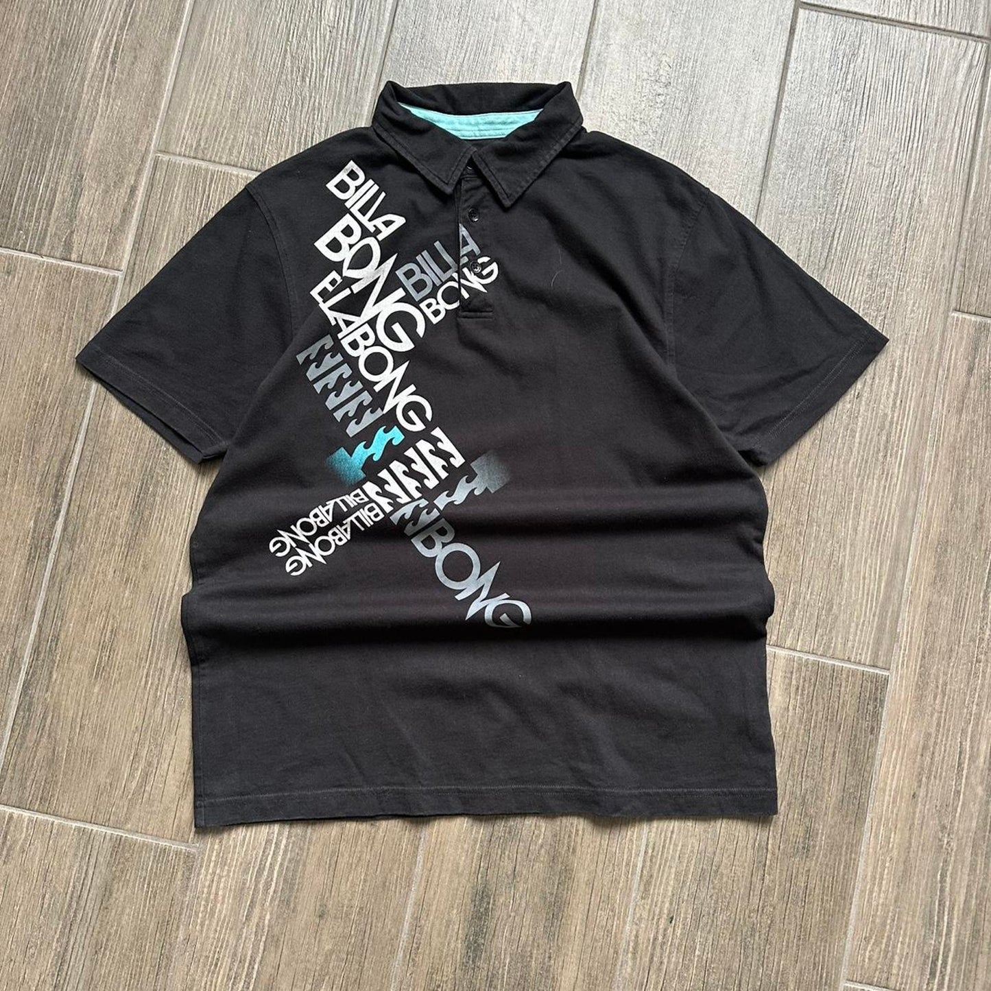 Billabong black polo shirt with