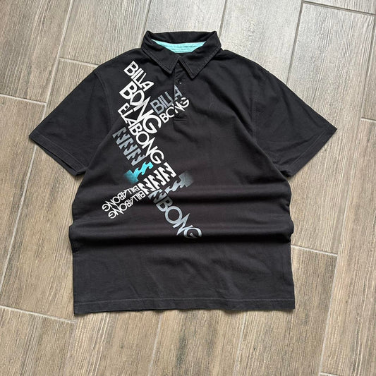 Billabong black polo shirt with