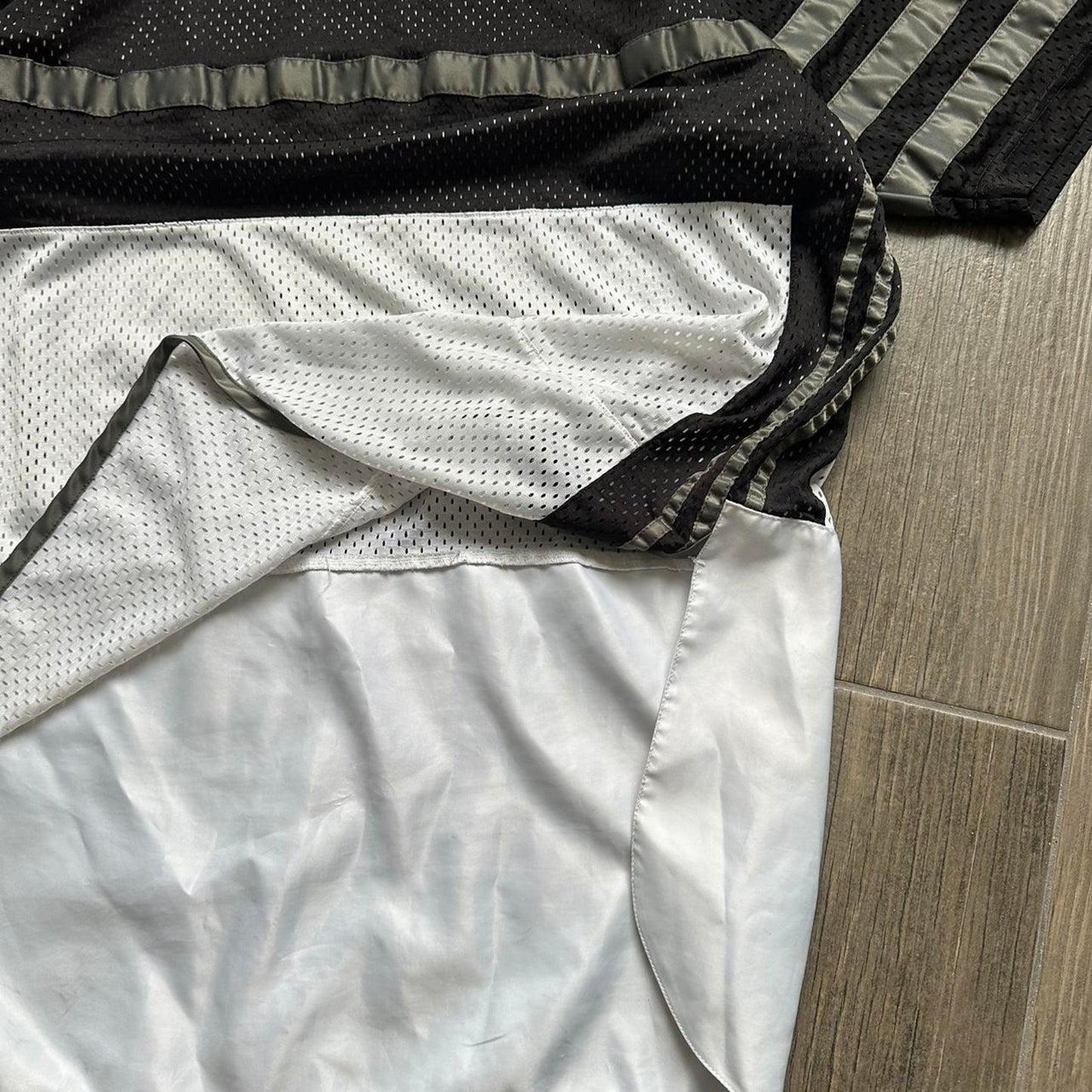 Vintage Adidas black and white mesh jersey