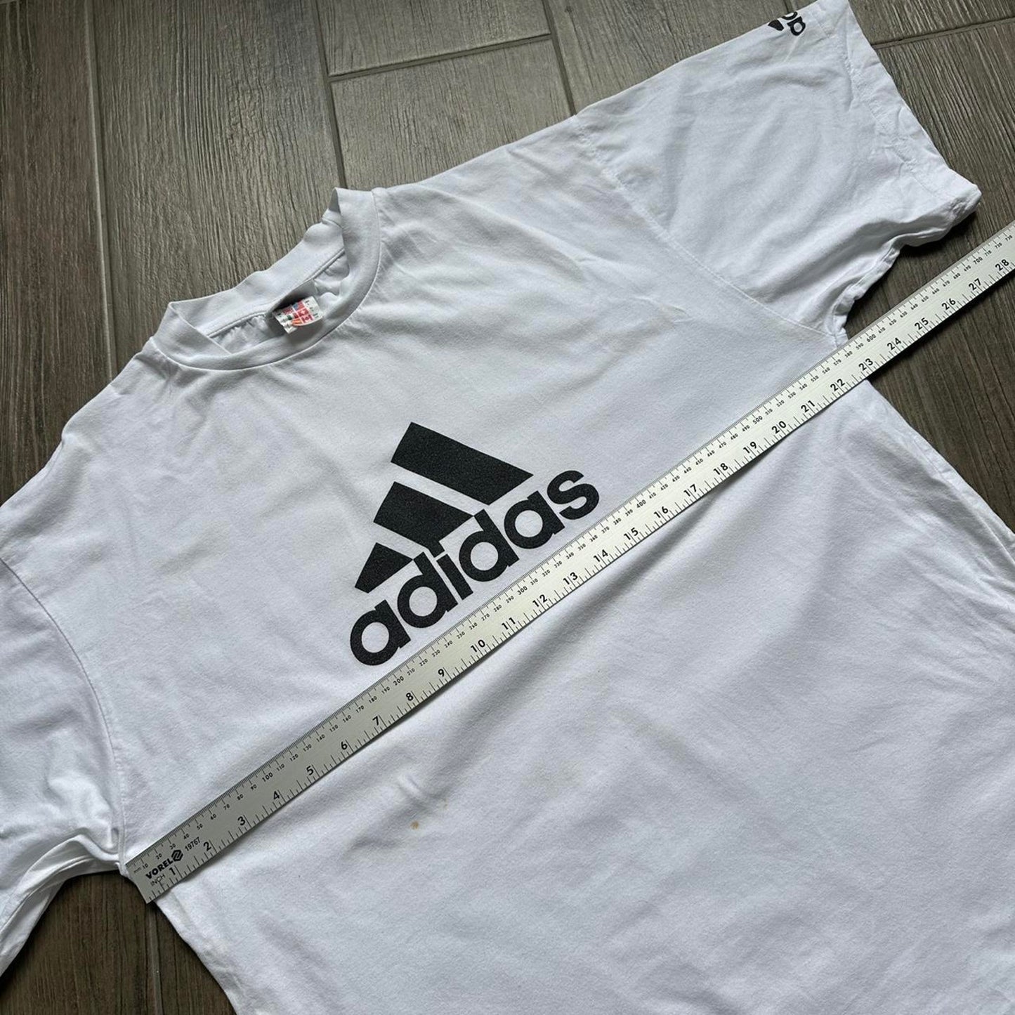 Adidas white cotton t shirt with