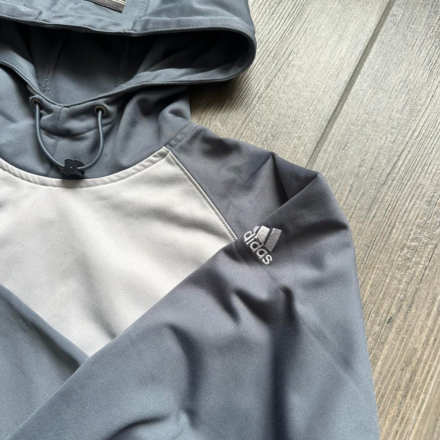 Adidas grey and white hoodie