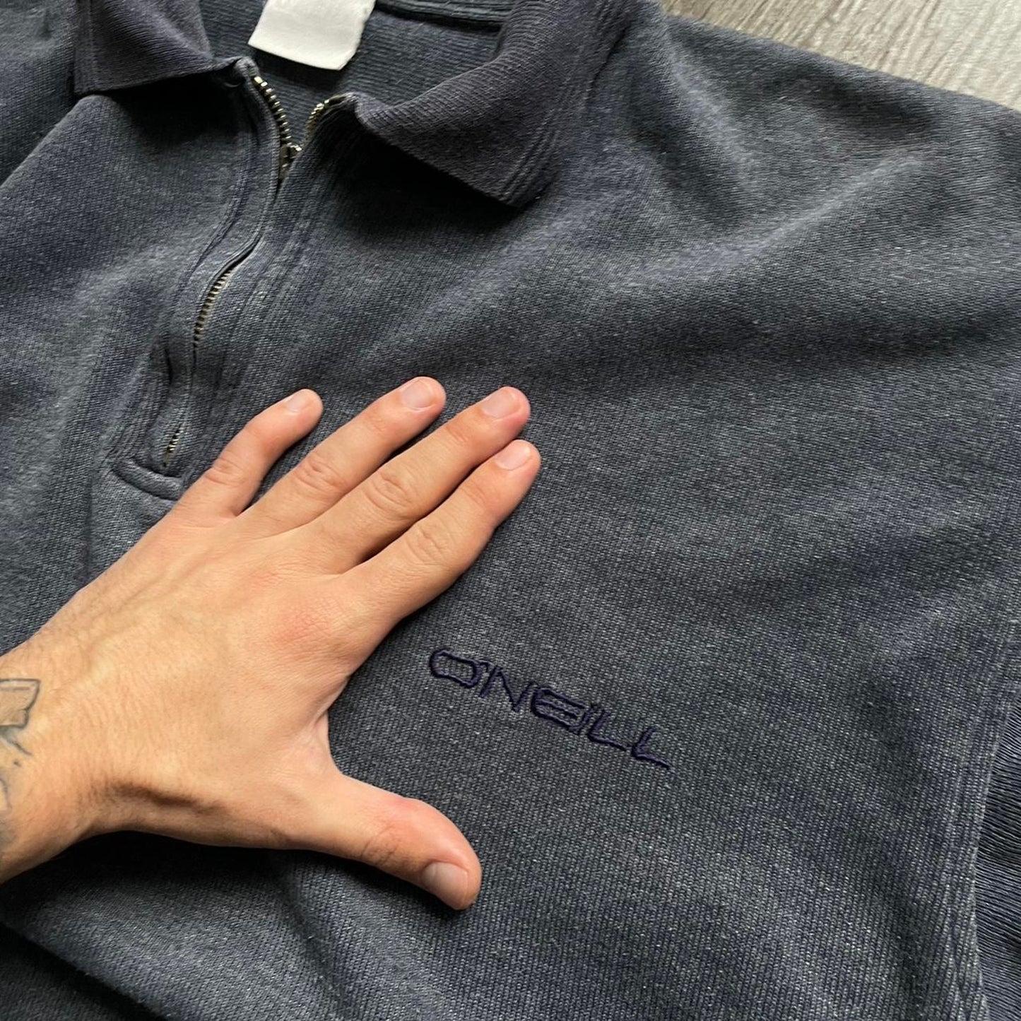 Oneill grey y2k baggy surf jumper XL