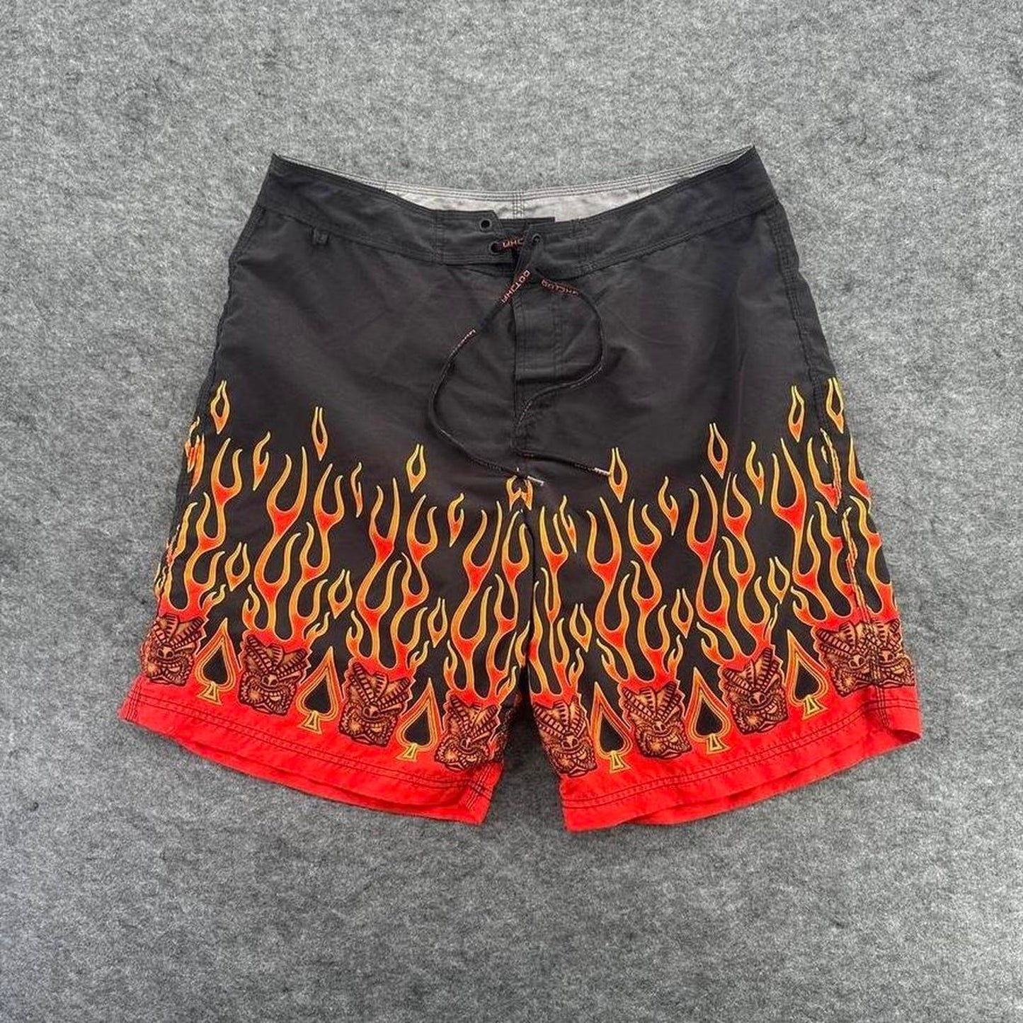 Y2k cotcha flame board shorts