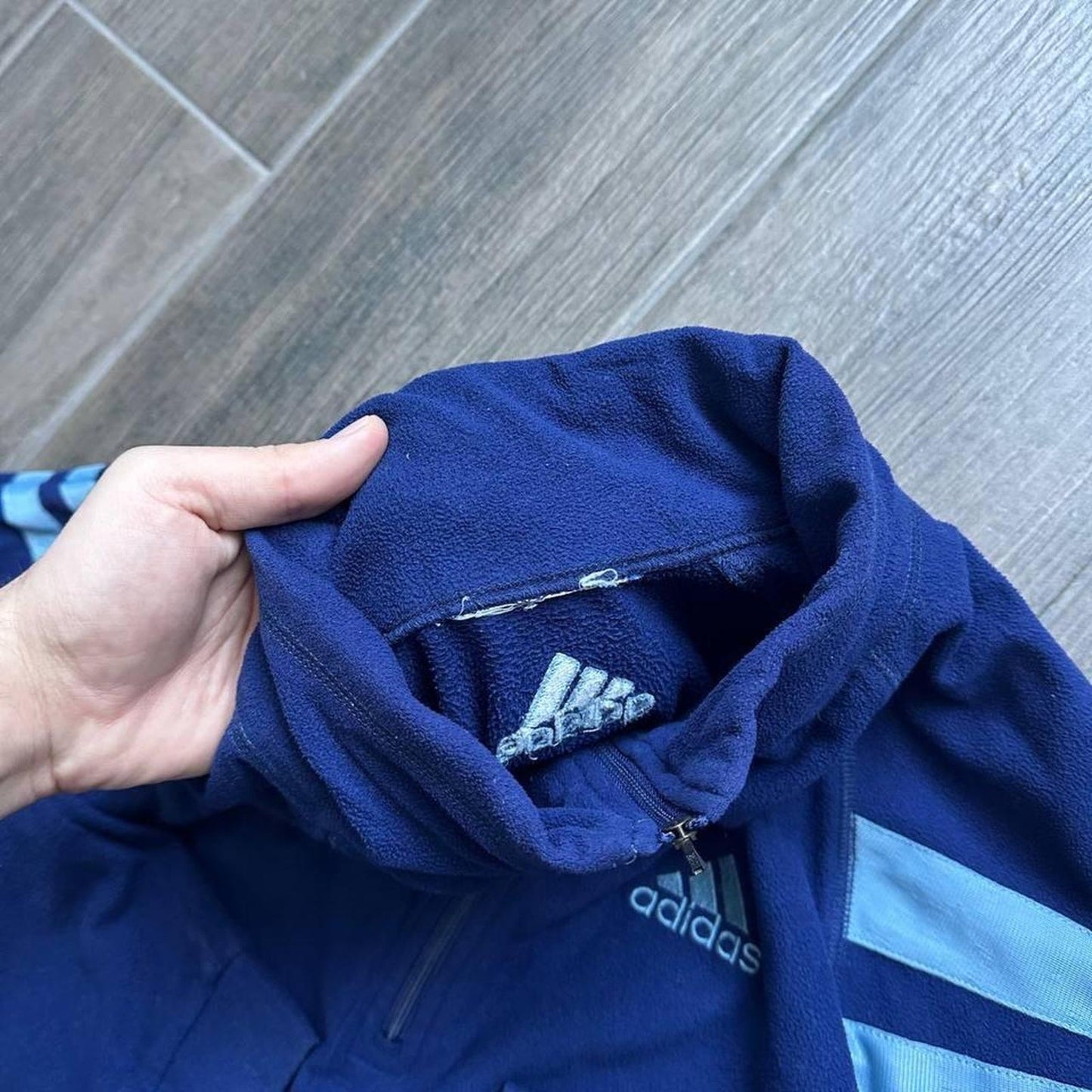 Adidas equipment blue fleece oversized y2k L jumper