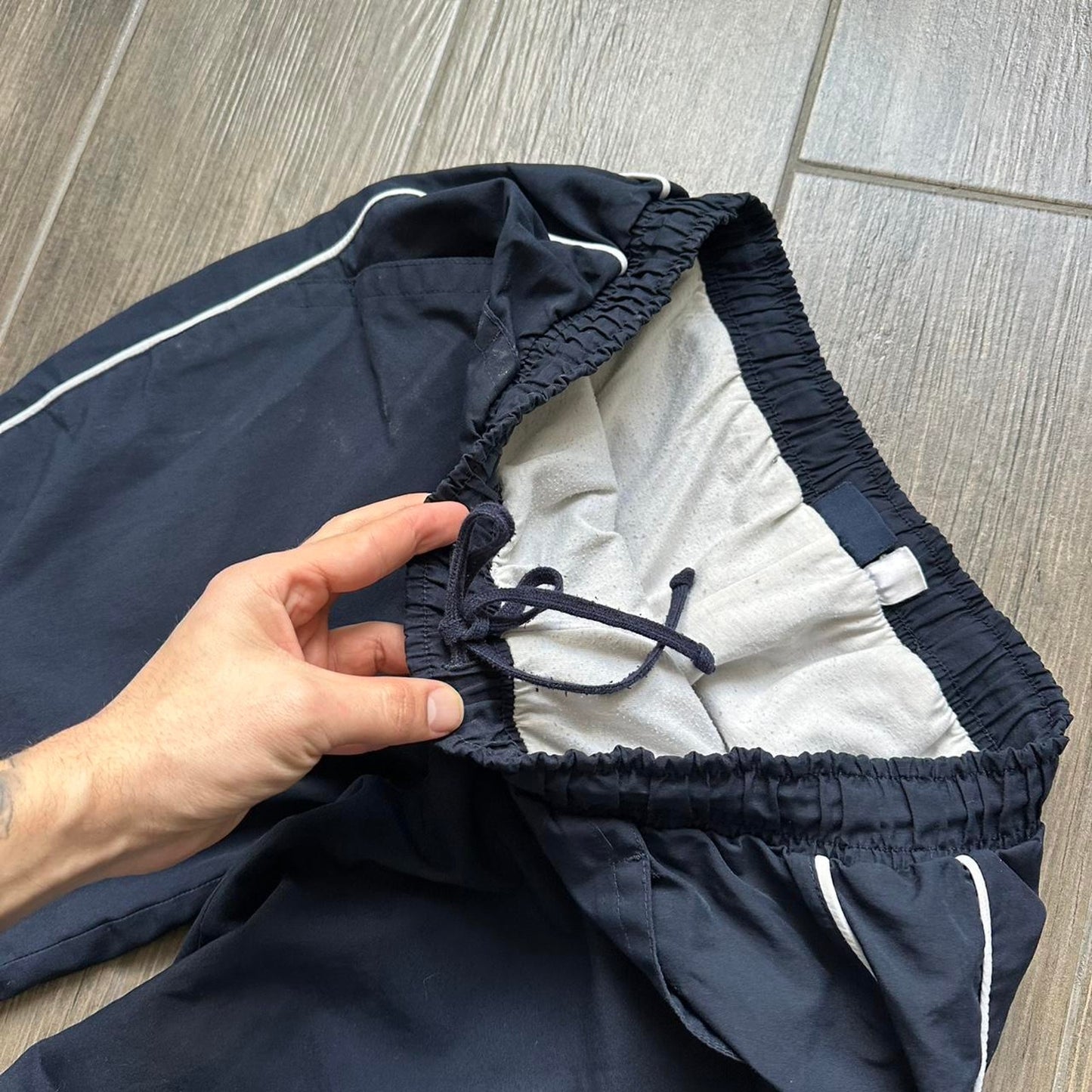 Reebok navy nylon baggy sweatpants