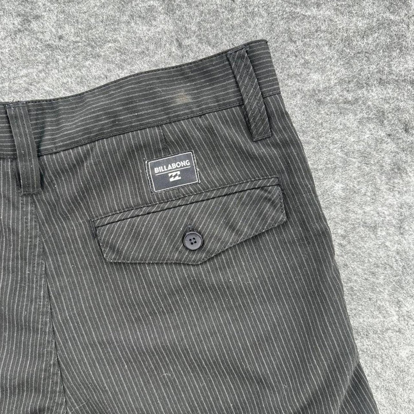 Billabong black pinstripe shorts with