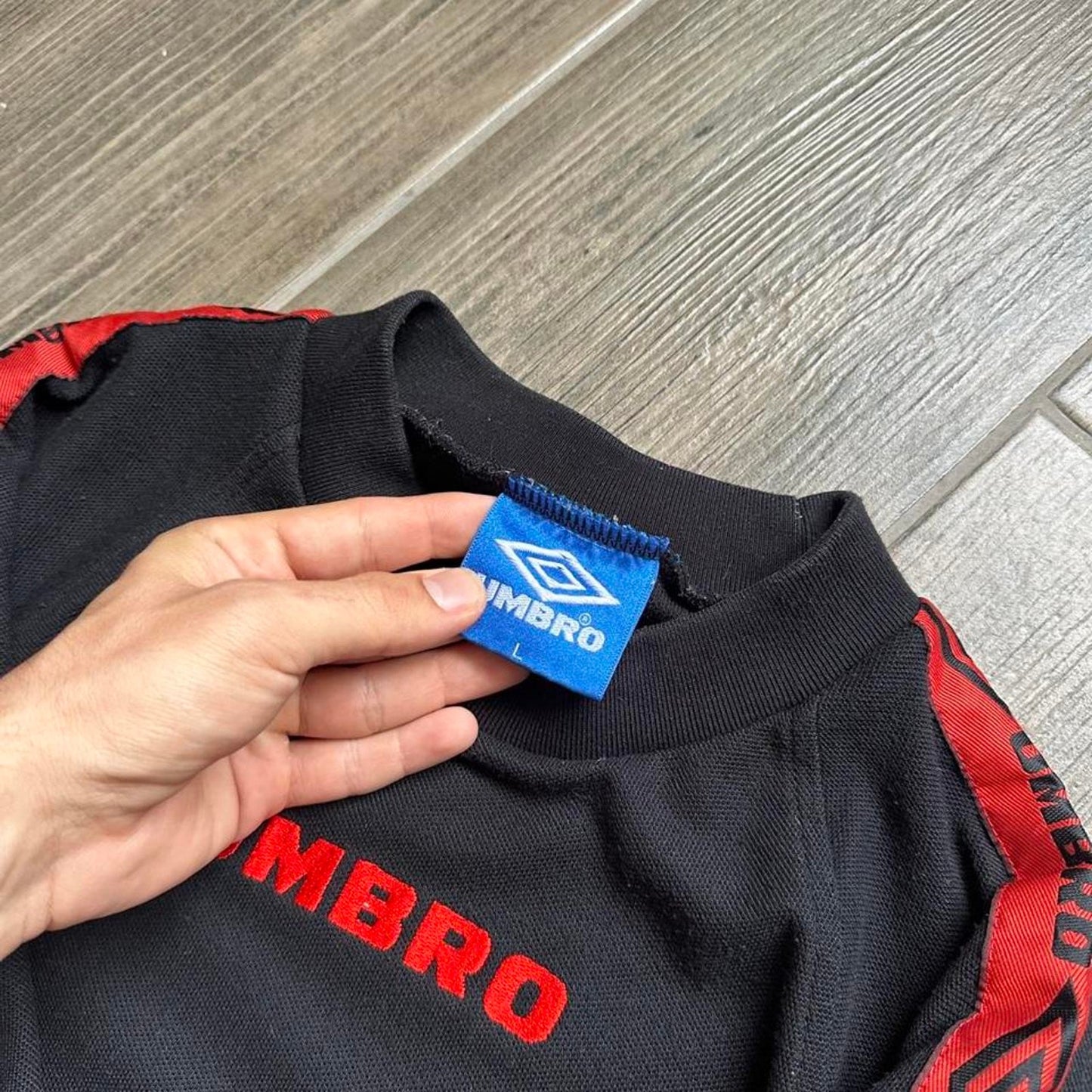 Umbro black and red t shirt