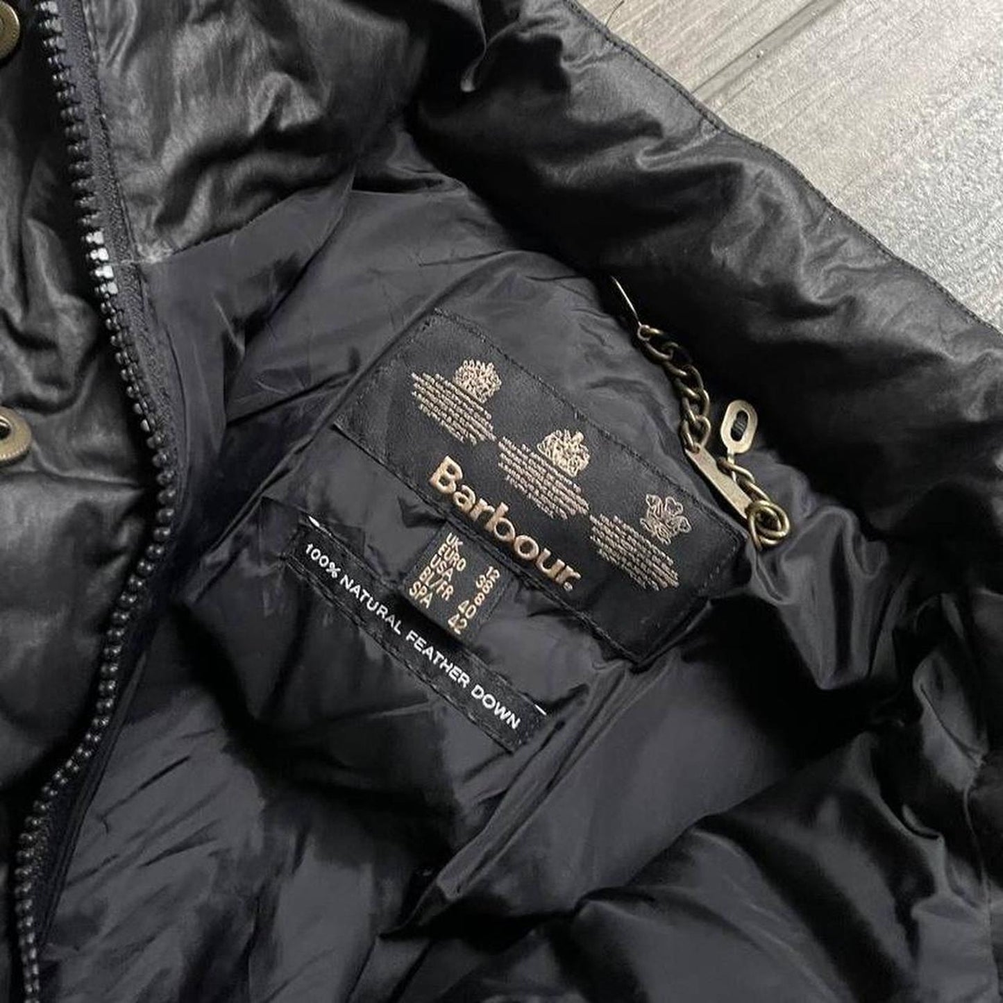 Barbour International Women’s Black Down winter jacket