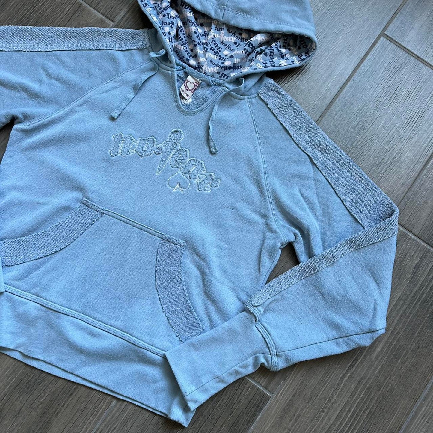 No Fear women blue y2k style hoodie