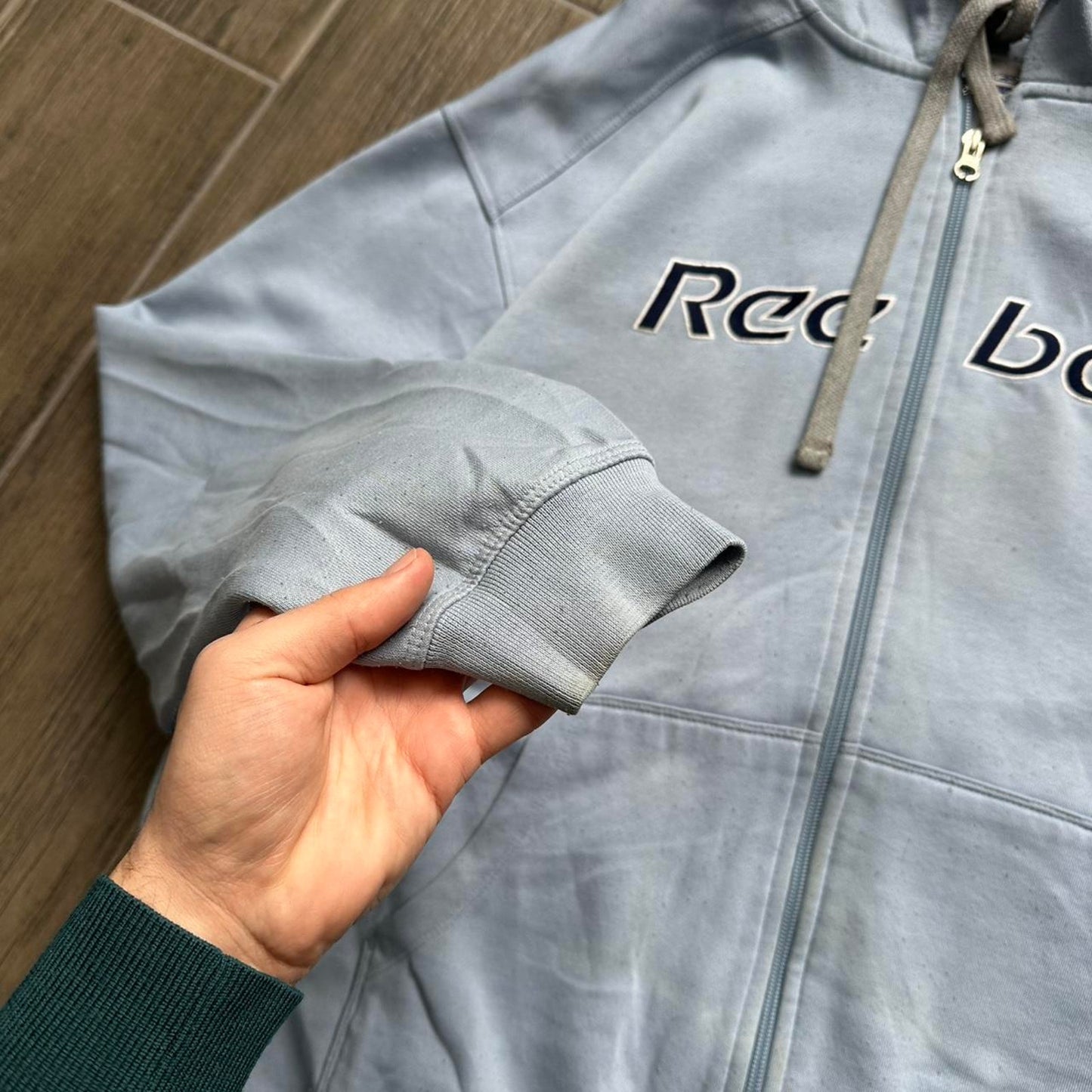 Reebok blue zip up hoodie