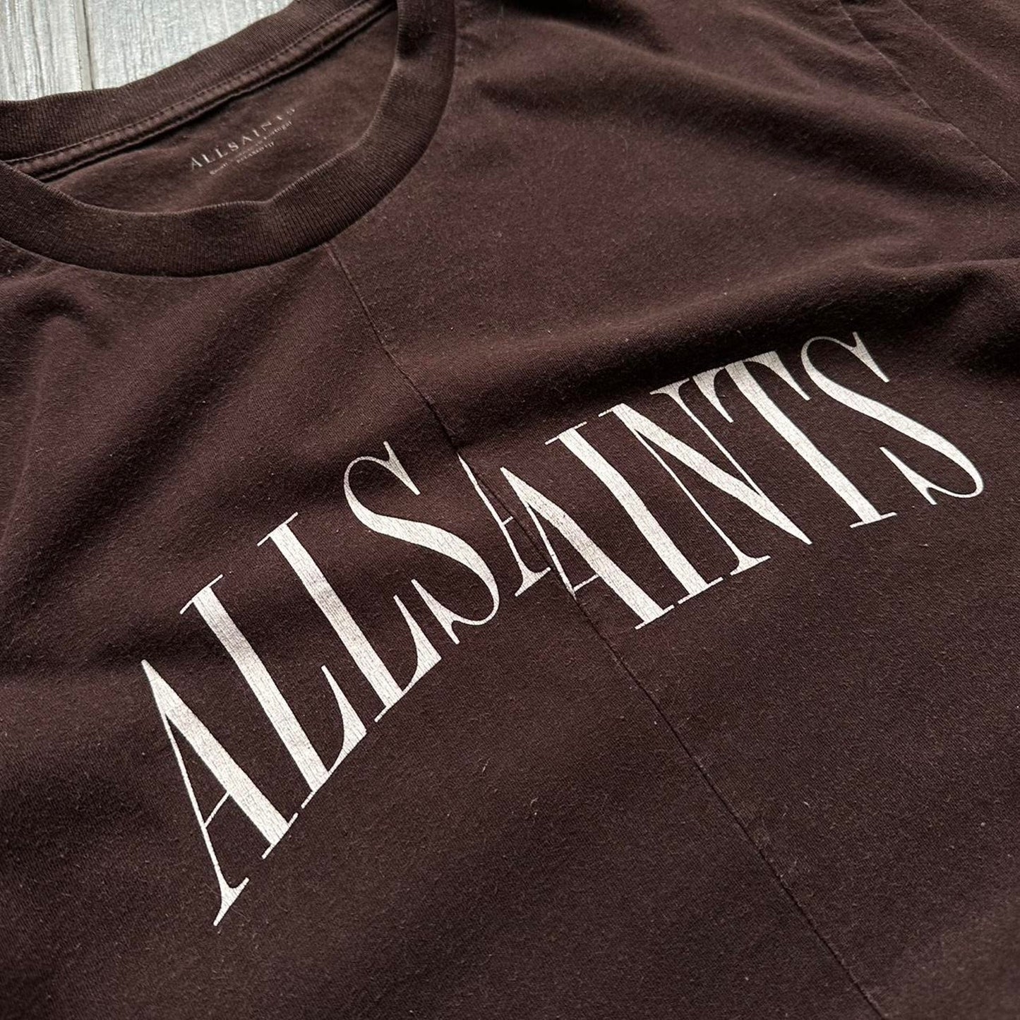 AllSaints brown oversized cotton t-shirt