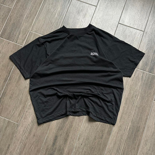 Black Von Dutch tee with yellow and white details