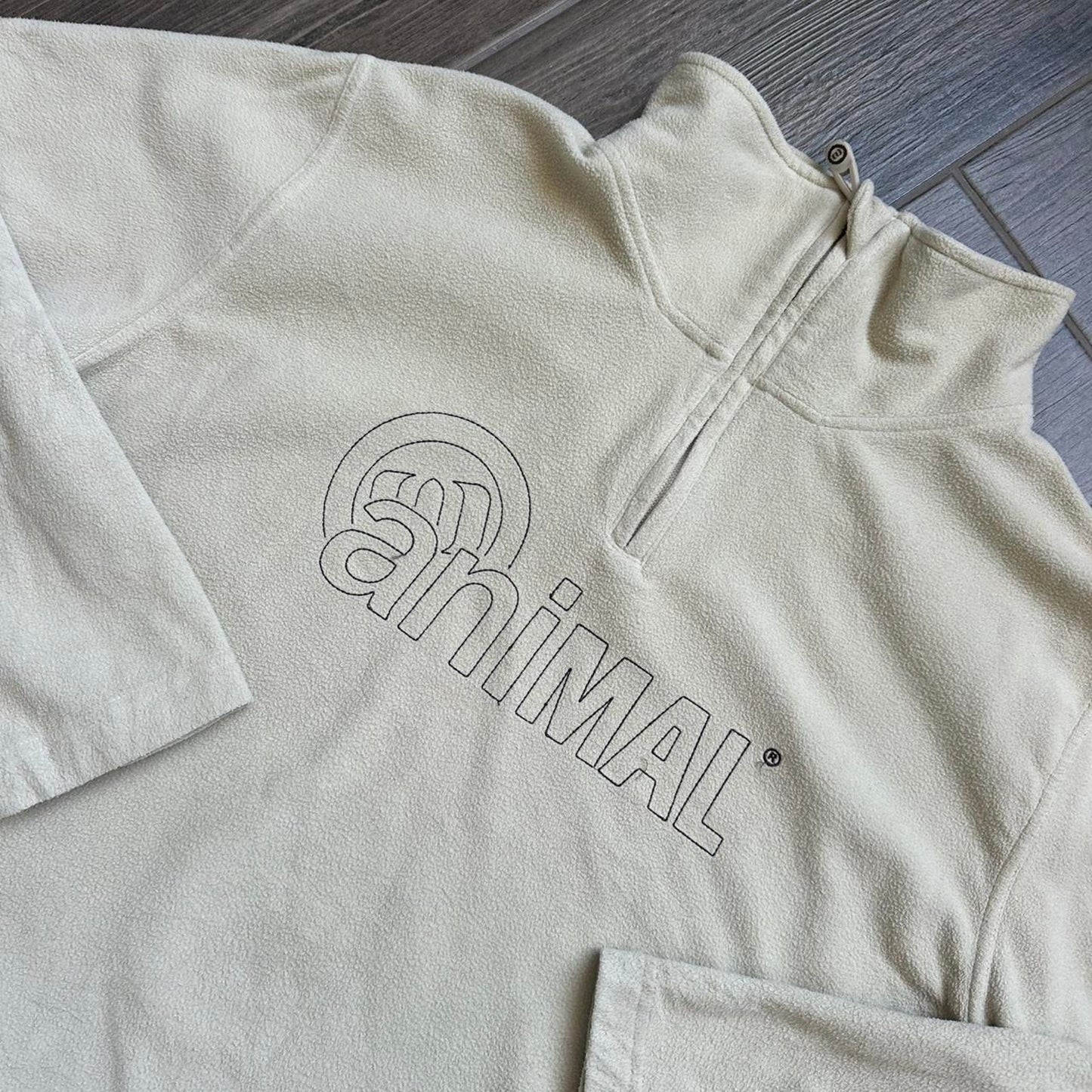 Animal cream quarter zip fleece