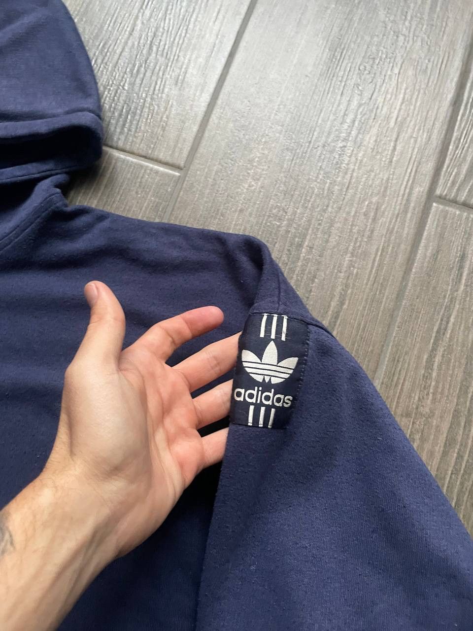 Adidas navy vintage y2k baggy sk8 hoodie