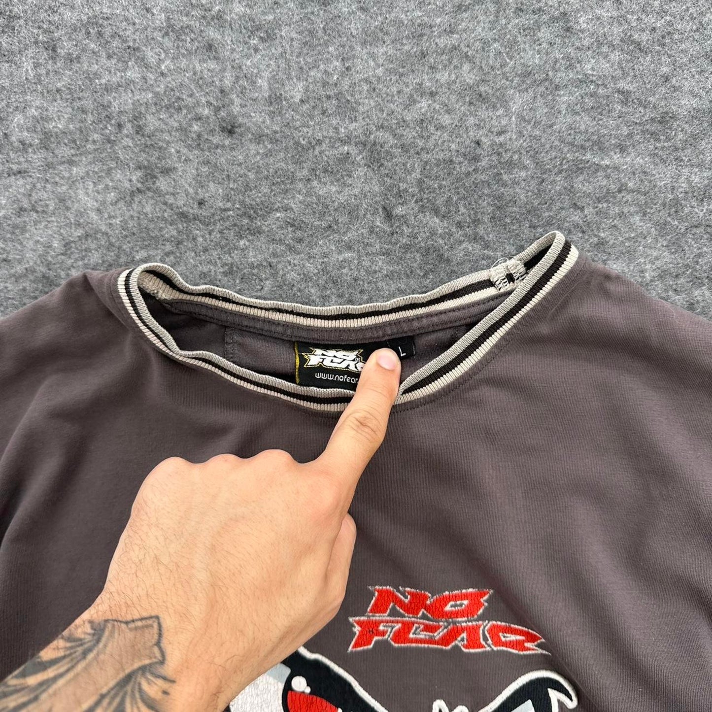 Brown no fear t shirt with