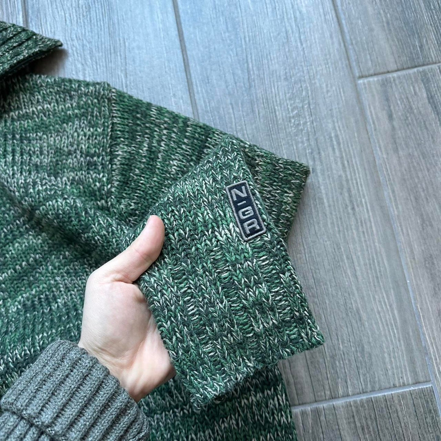 Y2k vintage zip knit winter