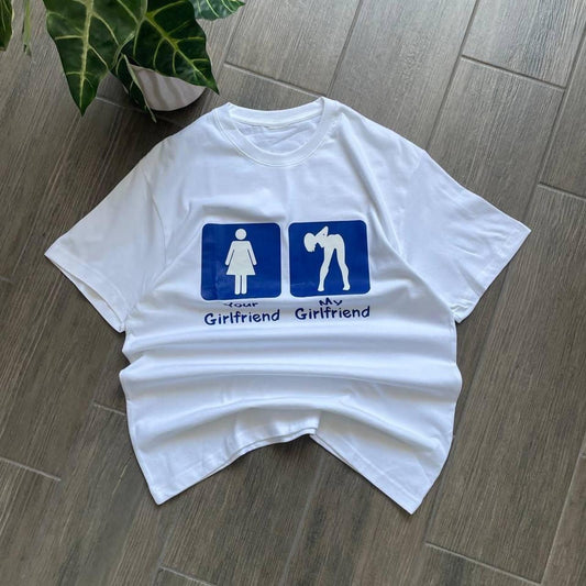 Your Girlfriend / My Girlfriend funny print tee meme y2k style
