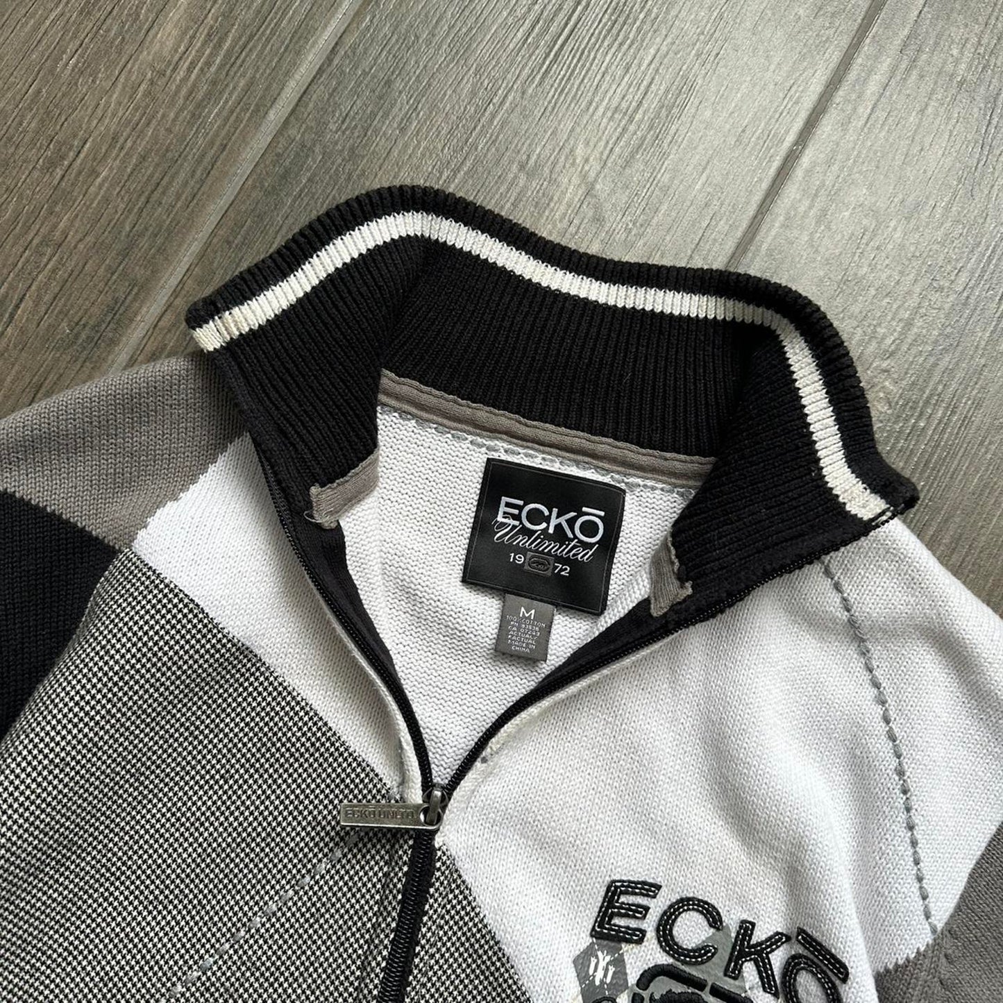 Ecko Unltd. black / grey zip up jumper