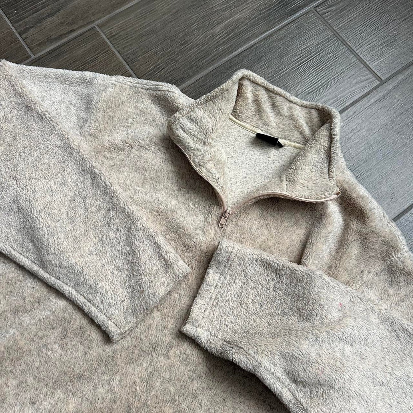 Quiksilver teddy fleece cream surf baggy L jumper