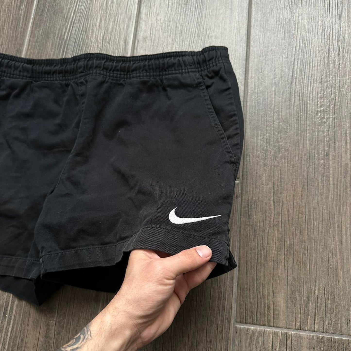Nike black shorts with white