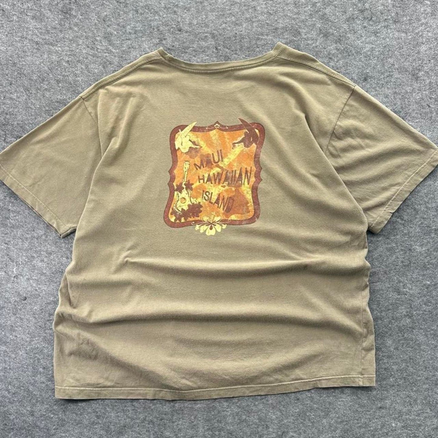 Maui hawaiian island khaki tee