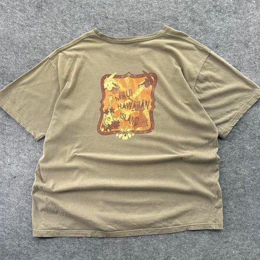 Maui hawaiian island khaki tee