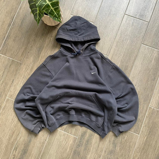 Nike grey swoosh y2k hoodie