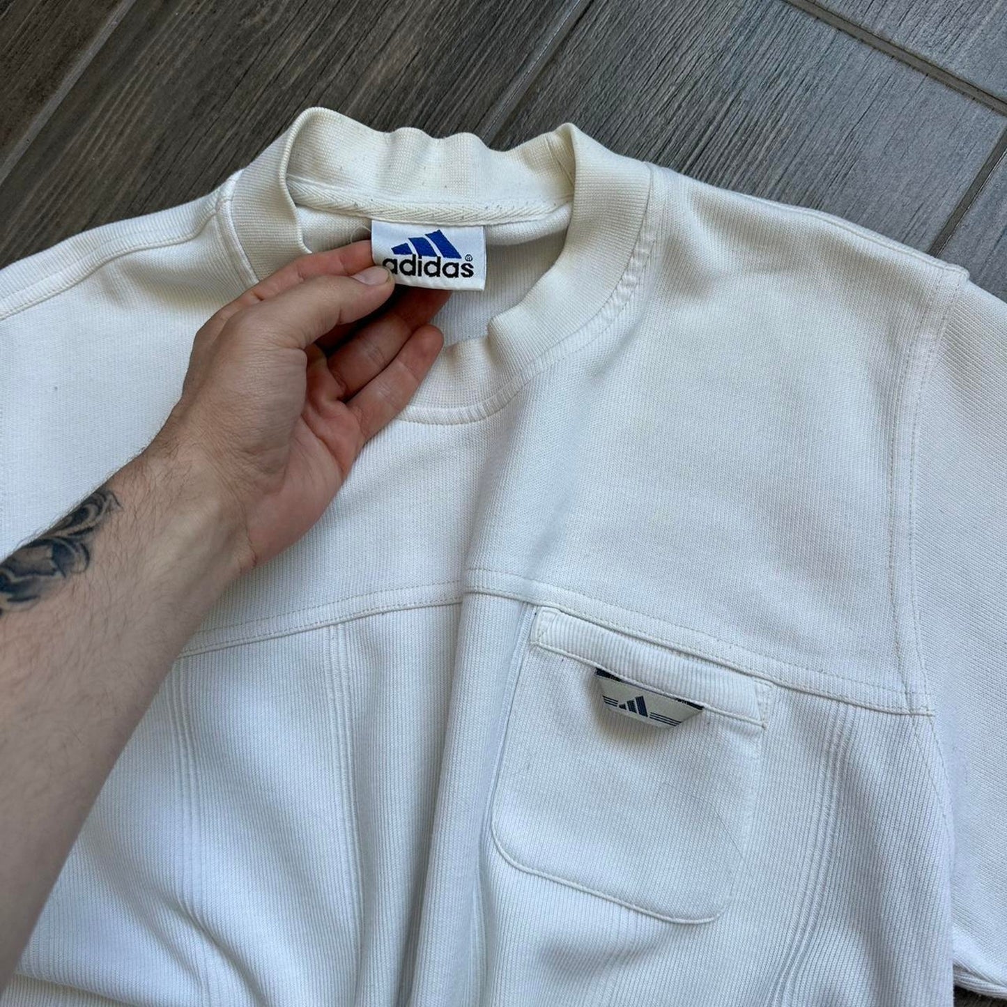 Adidas white boxy fit short