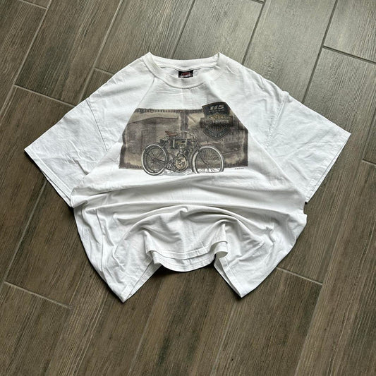 Harley davidson white y2k tee