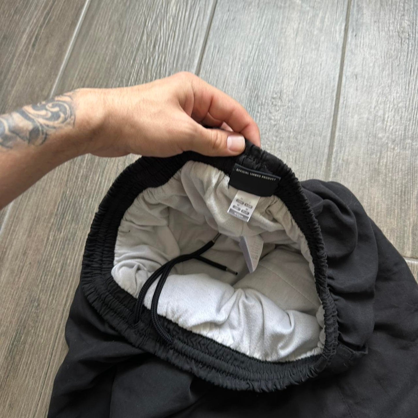 Black umbro track pants with