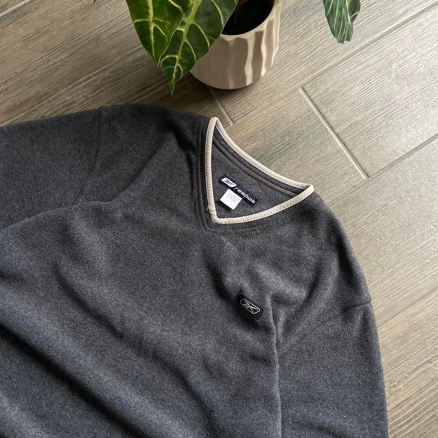 Reebok baggy grey fleece streetwear M-L jumper