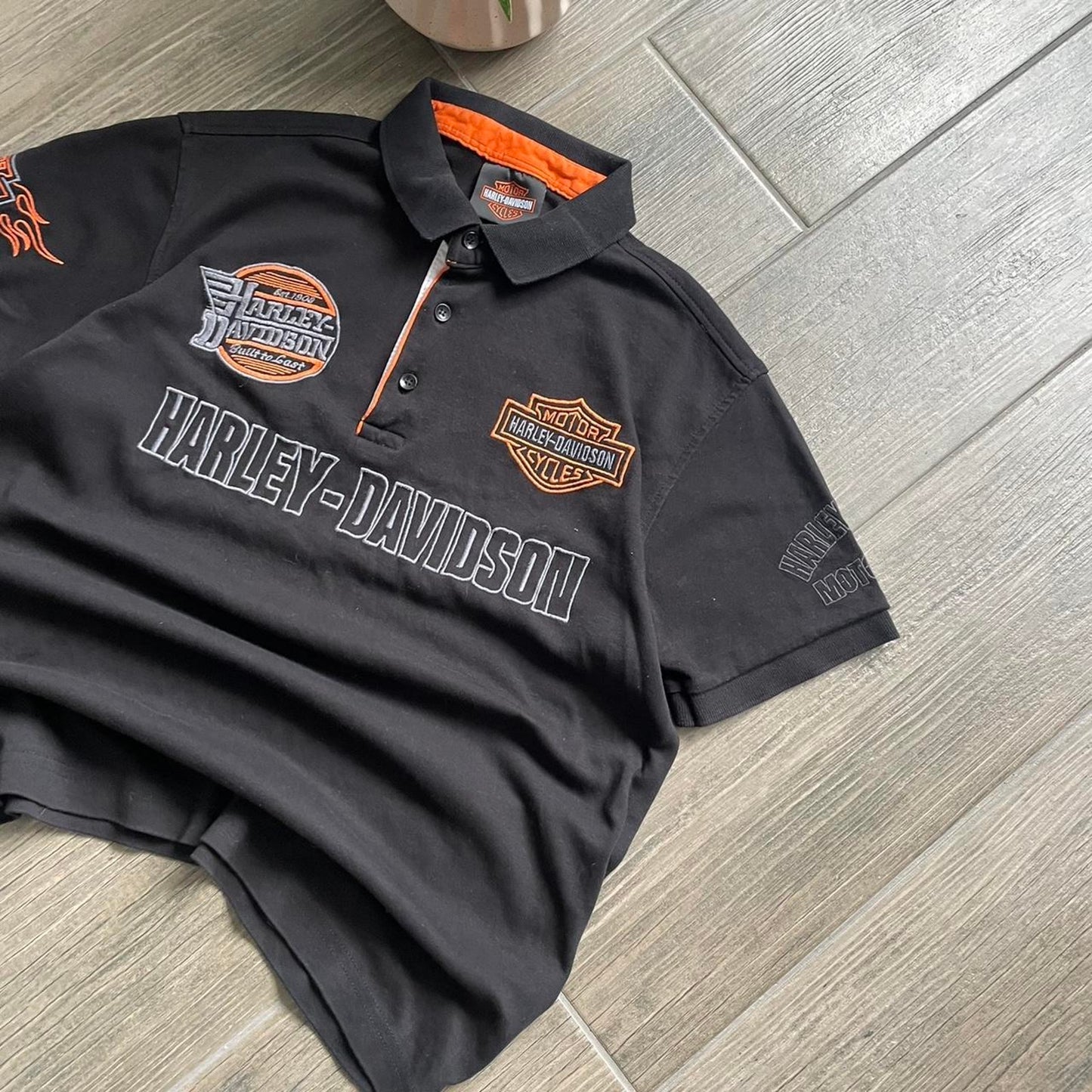 Harley Davidson y2k moto polo tee