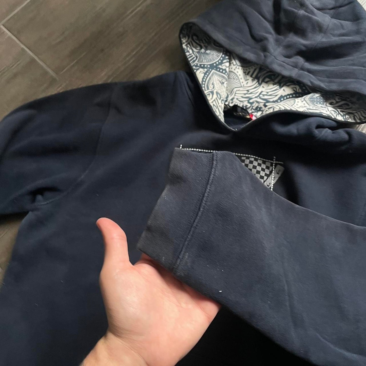 Quiksilver navy y2k surf-wear XS-S hoodie