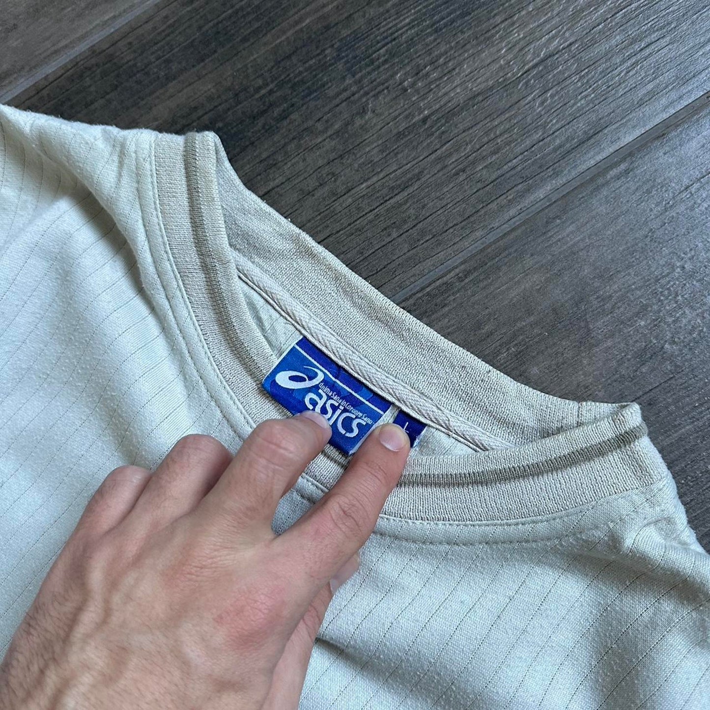 Asics beige oversized y2k sport L-XL sweatshirt