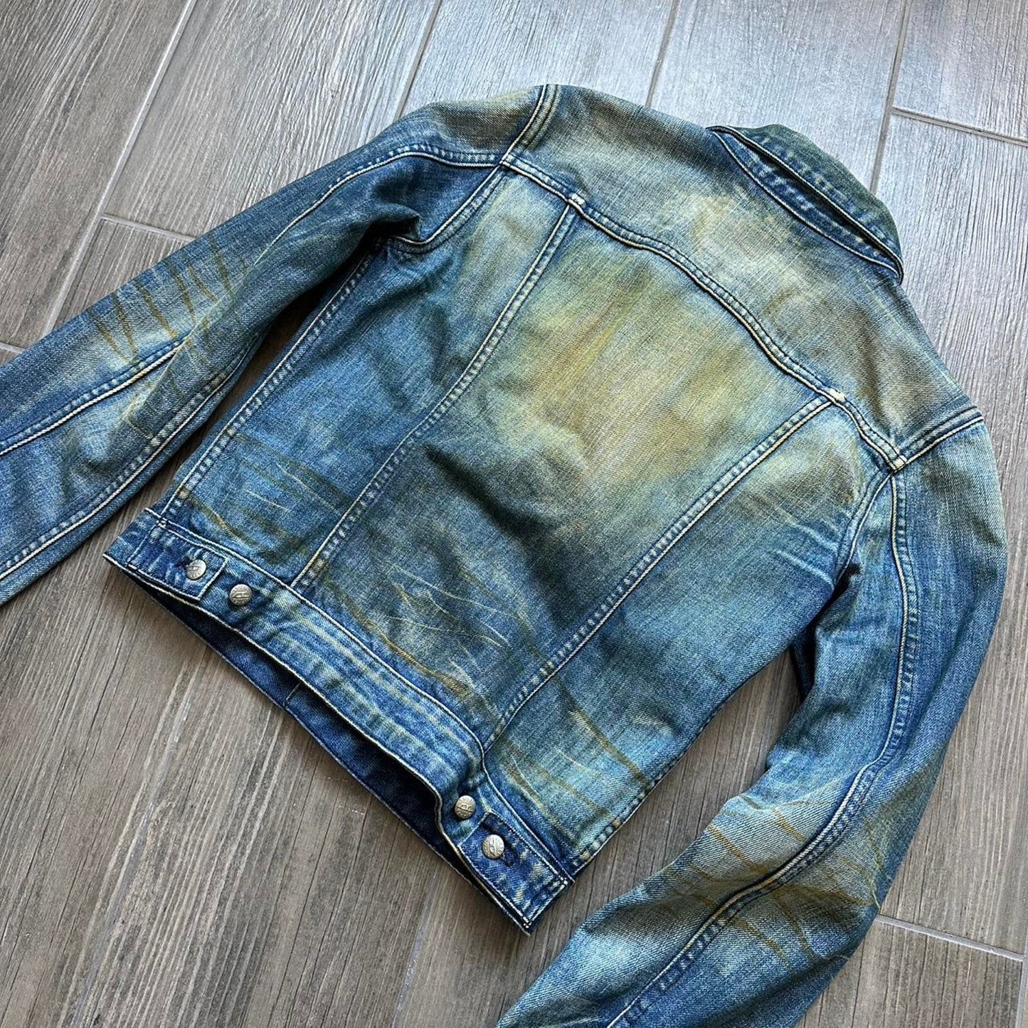 Diesel studded denim jacket with a grunge vibe