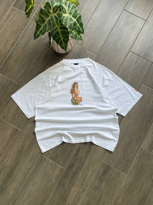 Billabong hawaiian girl white y2k tee
