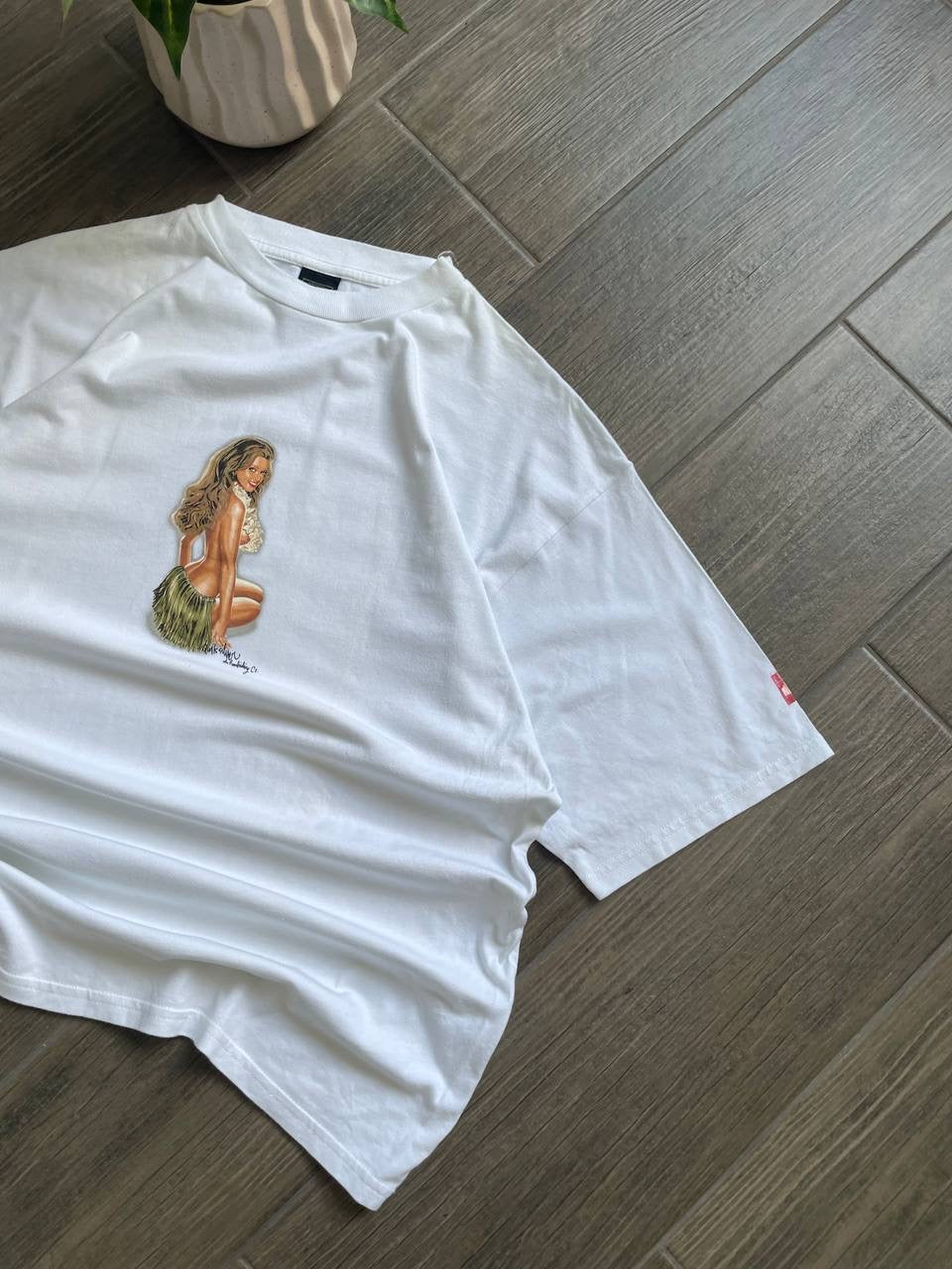 Billabong hawaiian girl white y2k tee