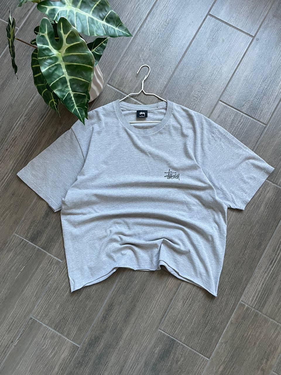 Stussy Grey Classic Logo T-Shirt