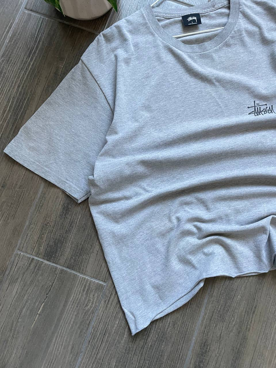 Stussy Grey Classic Logo T-Shirt