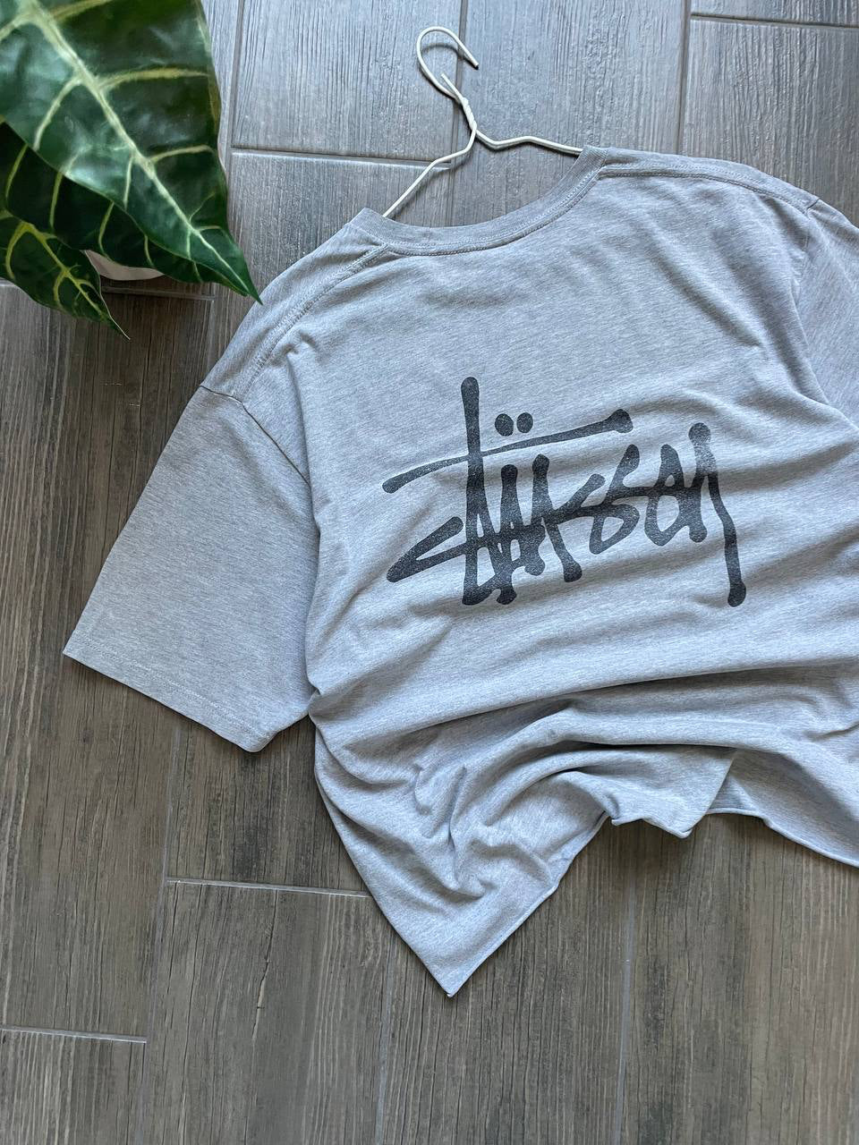 Stussy Grey Classic Logo T-Shirt