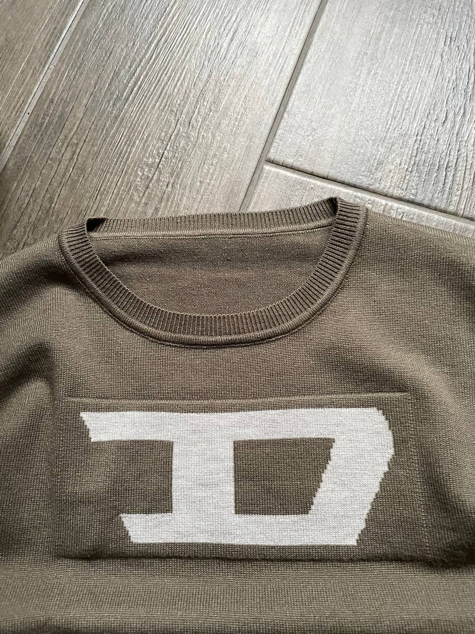 Diesel Big Logo Brown Knit Sweater