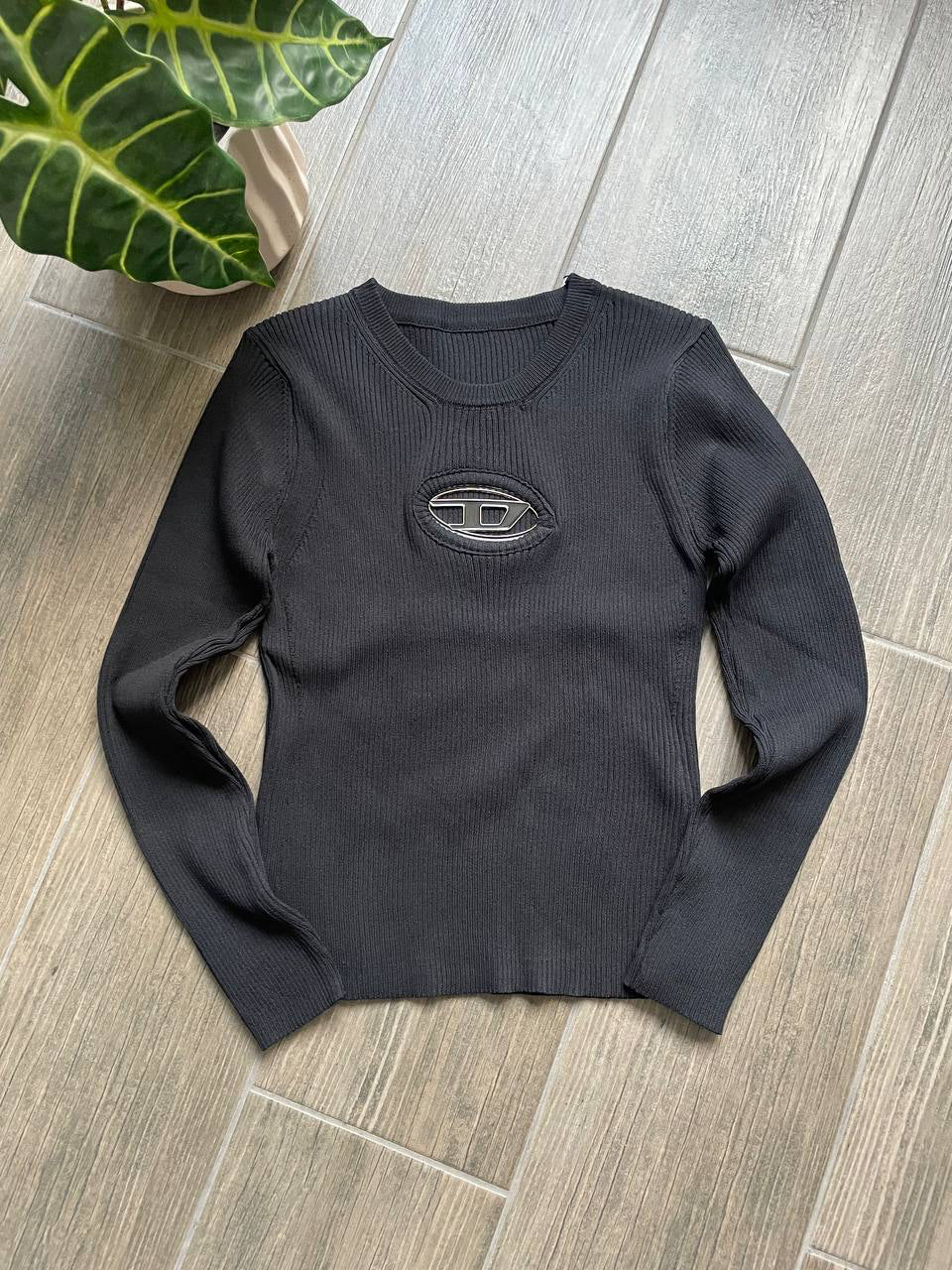 Diesel Black Women's Ribbed Knit Sweater