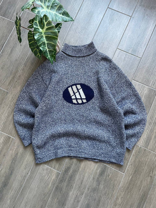 Adidas Vintage Navy Knit Sweater