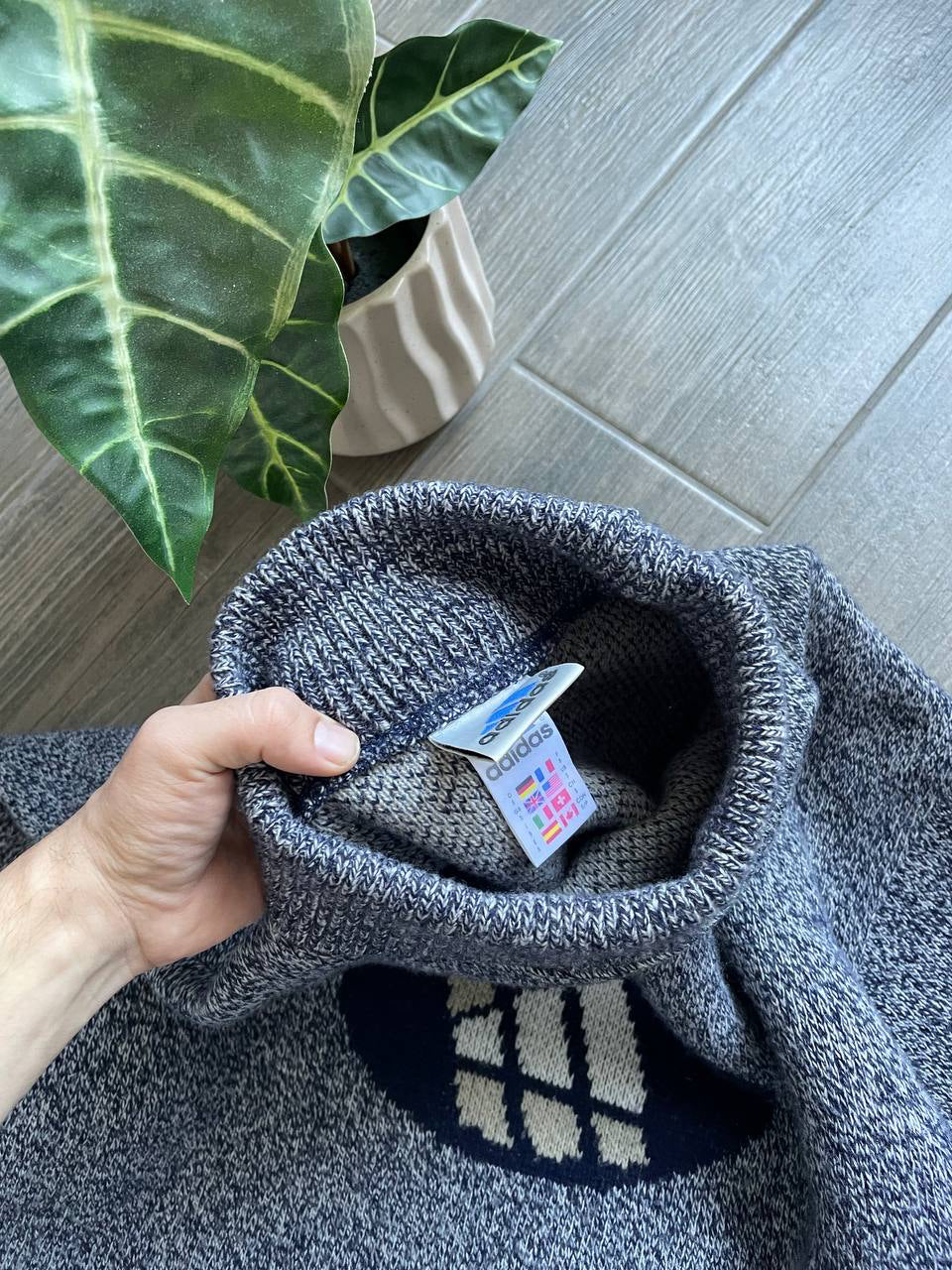 Adidas Vintage Navy Knit Sweater