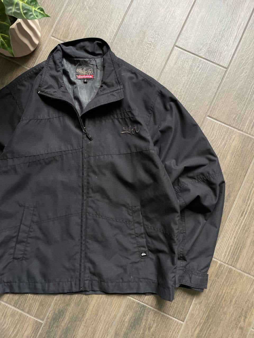 Quiksilver black y2k baggy jacket