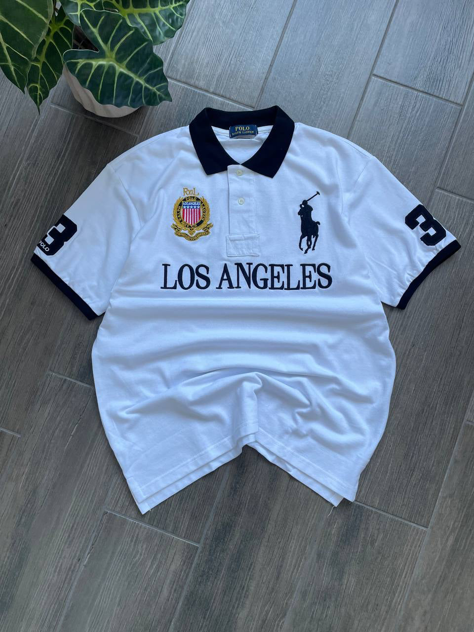 Polo Ralph Lauren Los Angeles white y2k polo