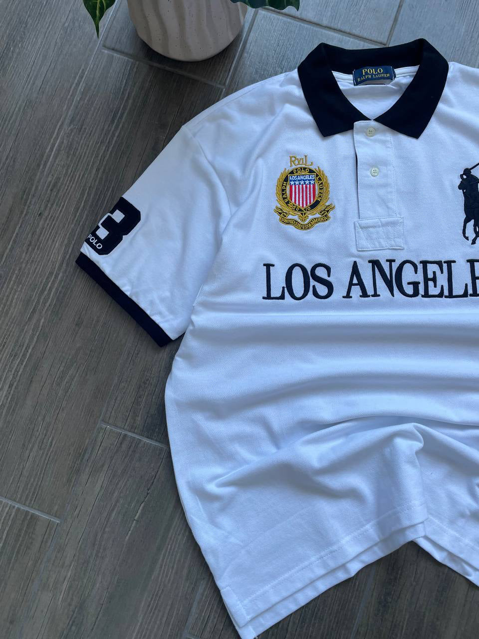 Polo Ralph Lauren Los Angeles white y2k polo