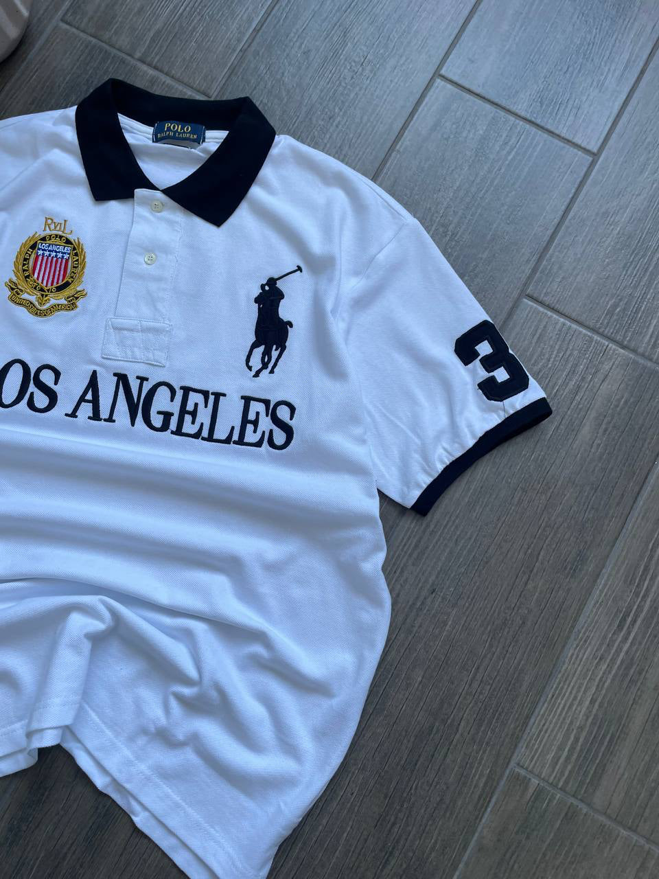 Polo Ralph Lauren Los Angeles white y2k polo