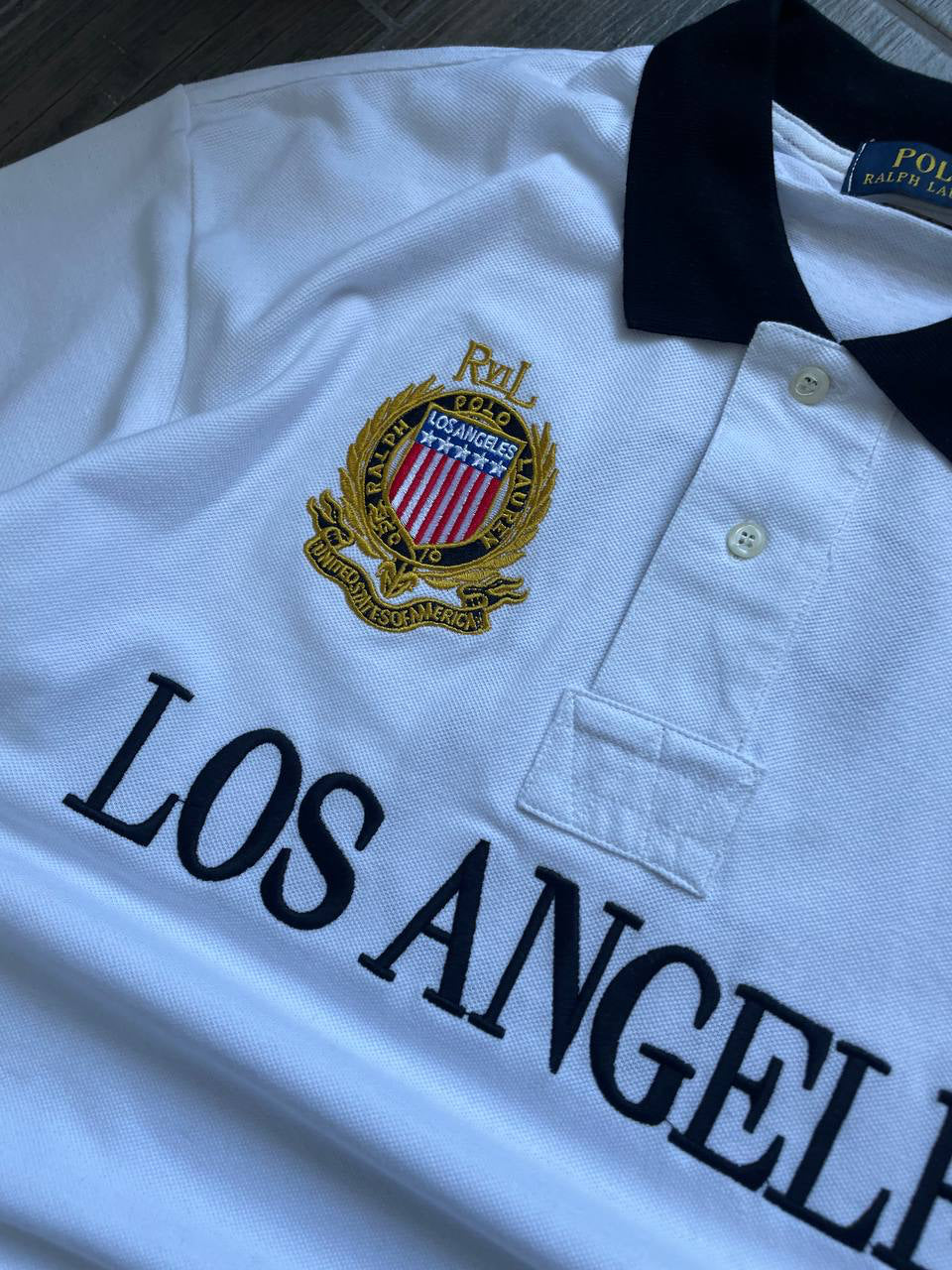 Polo Ralph Lauren Los Angeles white y2k polo